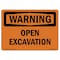 Signmission OSHA WARNING Sign, Open Excavation, 10in X 7in Aluminum, 10" W, 7" H, Landscape, Open Excavation OS-WS-A-710-L-12290 - alternate 1